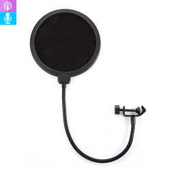 Filtro Anti Pop Doble Capa Ajustable Para Micrófono Condensador