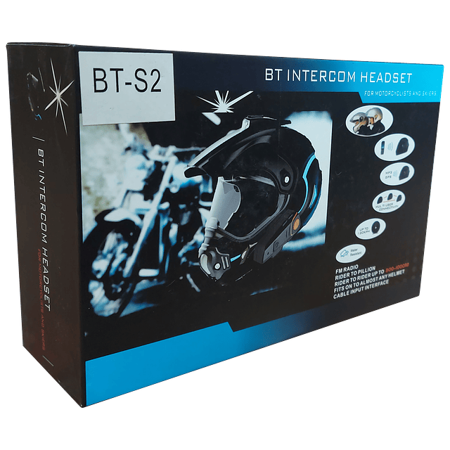 Intercomunicador Casco Moto Y Manos Libres Bluetooth Bt-s2