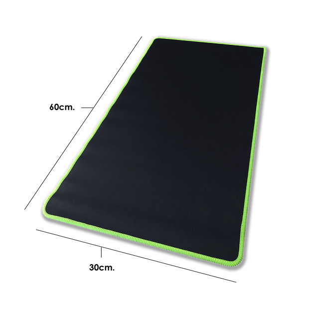 Mouse Pad Gamer Negro Borde Color 60 x 30 cm Multipropósito