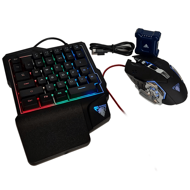 Set Gamer (Teclado una mano + Mouse + Conversor) RGB Jedel Modelo CP-08