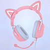 Audífono Rosado Gamer Onikuma X11 RGB con Orejas de Gato