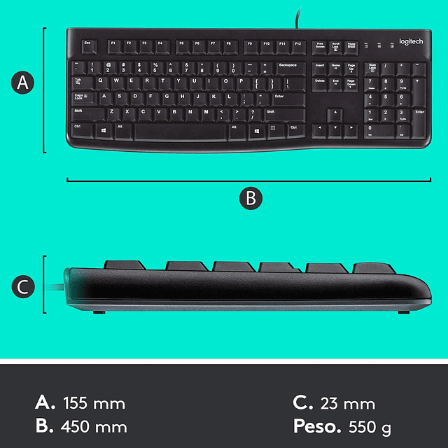 Kit Teclado + Mouse Logitech Mk120 Español Negro