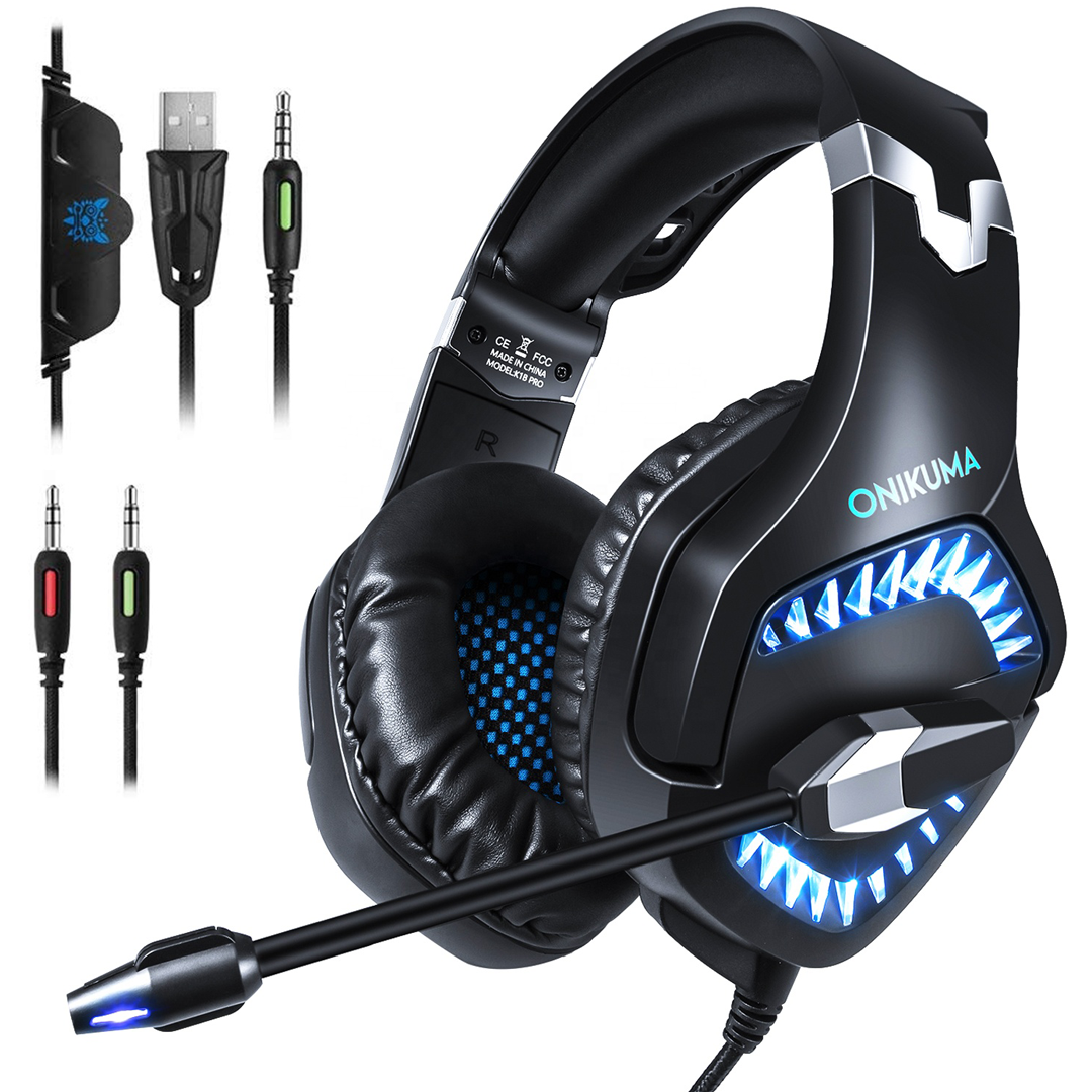 Audífonos Gamer Onikuma K1B Pro LED Azul Nintendo Switch / PS4/ XBOX / PC