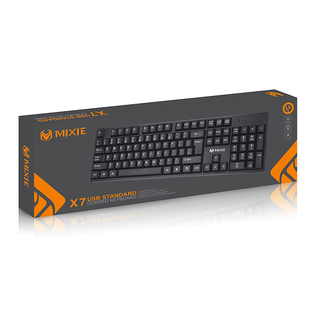 Teclado Mixie X7 Usb Standard Alambrico Diseño Ergonomico