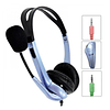 Audífonos Genius HS-04S Azul Y Negro Con Micrófono