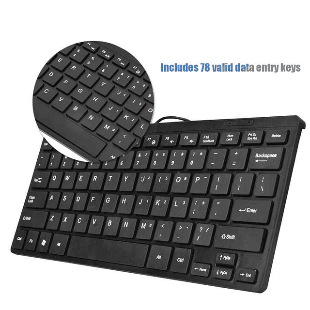 Teclado PC Mini Keyboard USB K1000 Compatibilidad MacOS Window