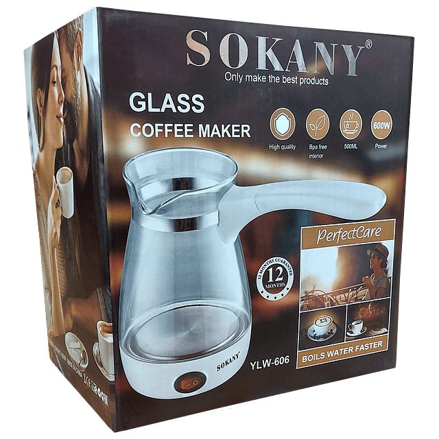 Cafetera De Vidrio Turka Sokany Ylw-606 500ml