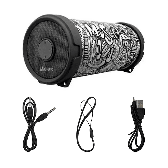 Parlante Bazooka 2,5" Bluetooth G-BASS Design 10W. Color Blanco/Negro