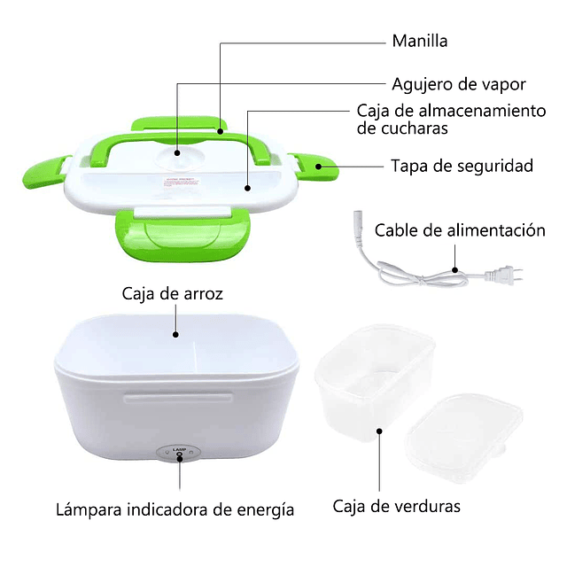 Lonchera Eléctrica Calentadora De Comida Portable