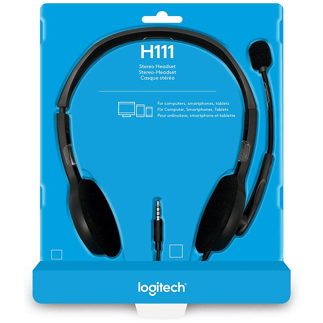 Audífonos Logitech H111 Gris Con Micrófono Giratorio