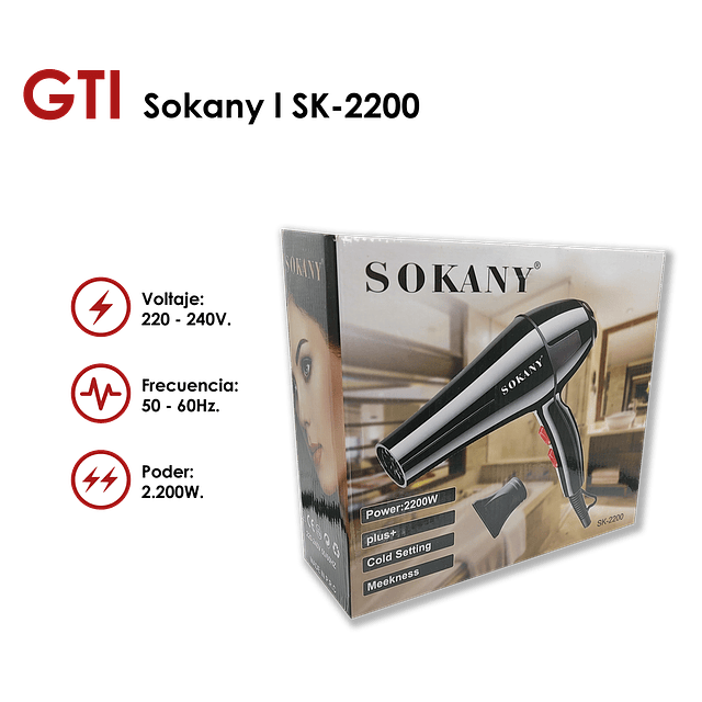 Secador Y Alisador De Cabello Profesional sk-2200