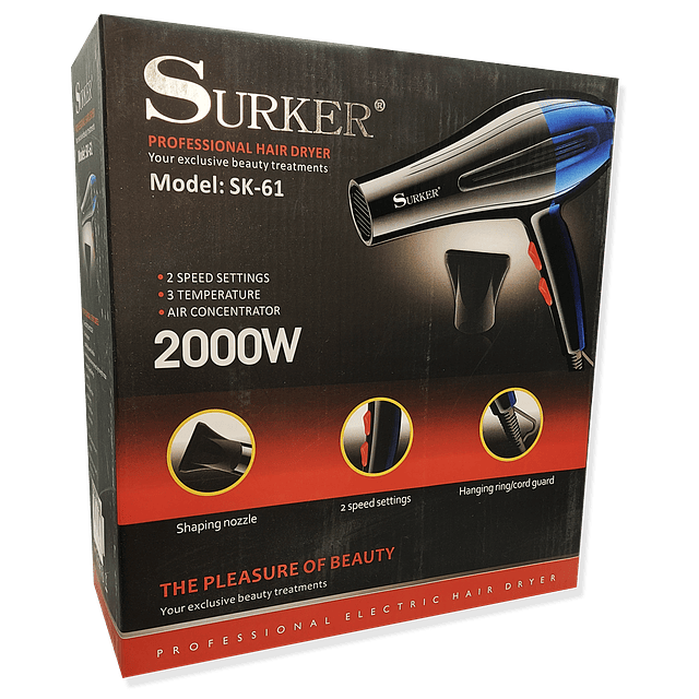 Secador De Cabello Profesional Con 2.000W. / SURKER SK-61