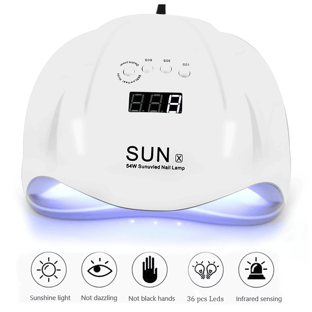 Lampara Led Uv SUN X 54w Esmalte Permanente Uñas Manicure