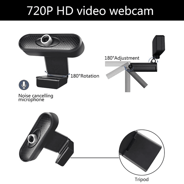 Cámara Web Full HD 720P Micrófono Integrado USB