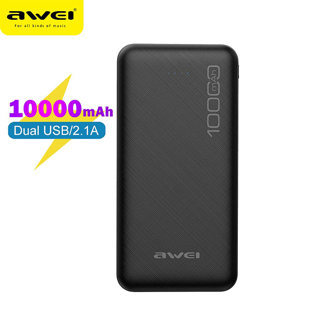 Power Bank 10000 mAh 2xUSB 2.1A Carga Rápida / Modelo P28K