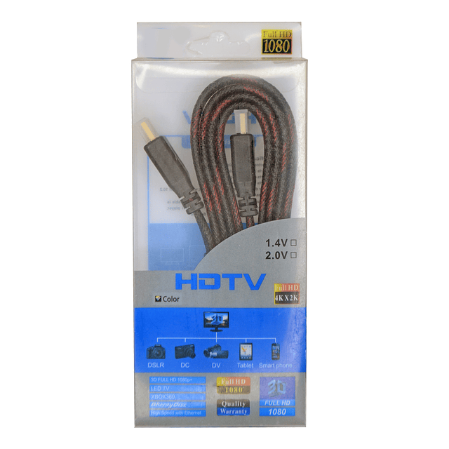 Cable HDMI HDTV Plano Tejido 1,5 Metros