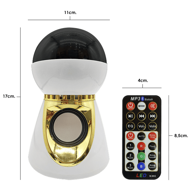 Lámpara LED Con Sistema De Audio – Proyección De Luz Nocturna