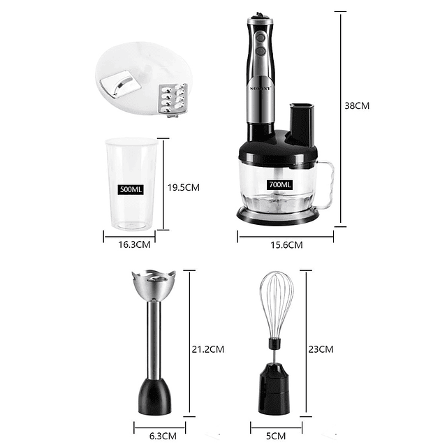 Batidora Picadora Electrica De Mano 8 En 1 Sokany 5011-8