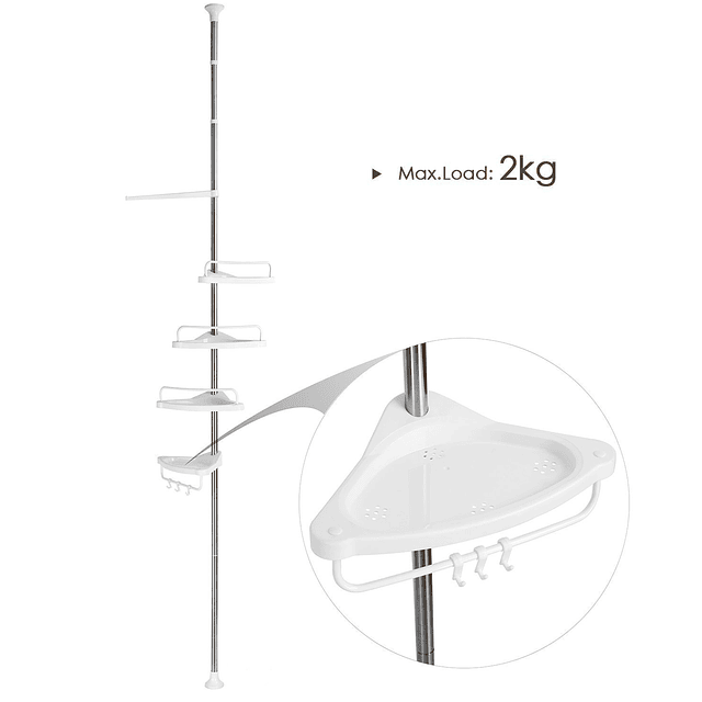 Organizador De Ducha Con Estantes Esquinero Ajustable