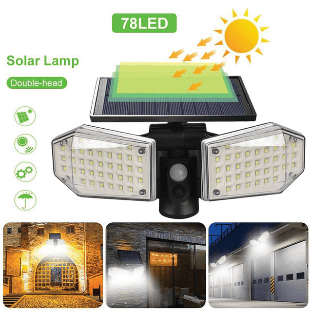 Foco Led Solar Con Sensor de Movimiento SH-078 Resistente al Agua