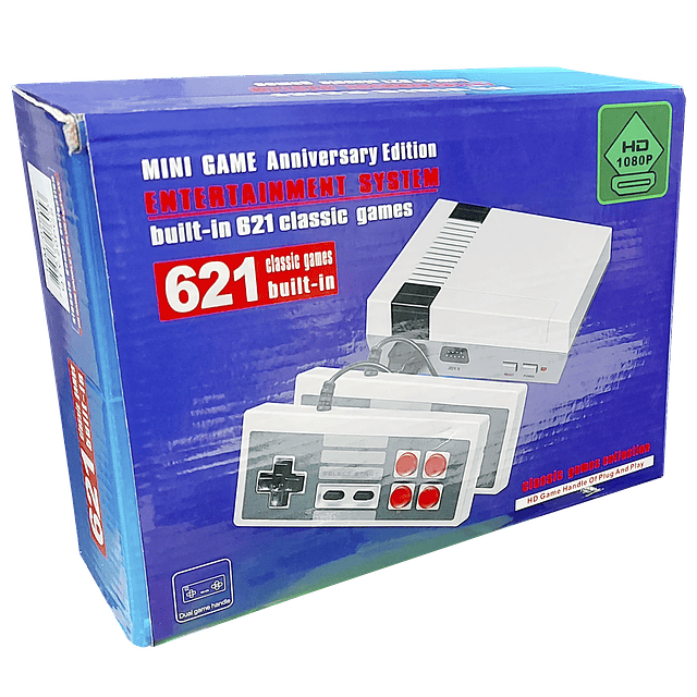 Mini consola de juegos clásica retro - salida HDMI con 621 juegos y 2 controles