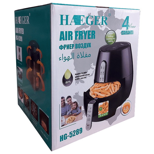 Freidora De Aire Eléctrica De 6ta Generación Haeger Hg-5289