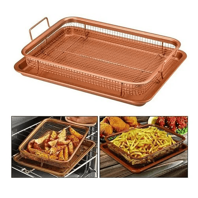 Bandeja Copper Rectangle De 2 Piezas - GTI Modelo Crispy Tray