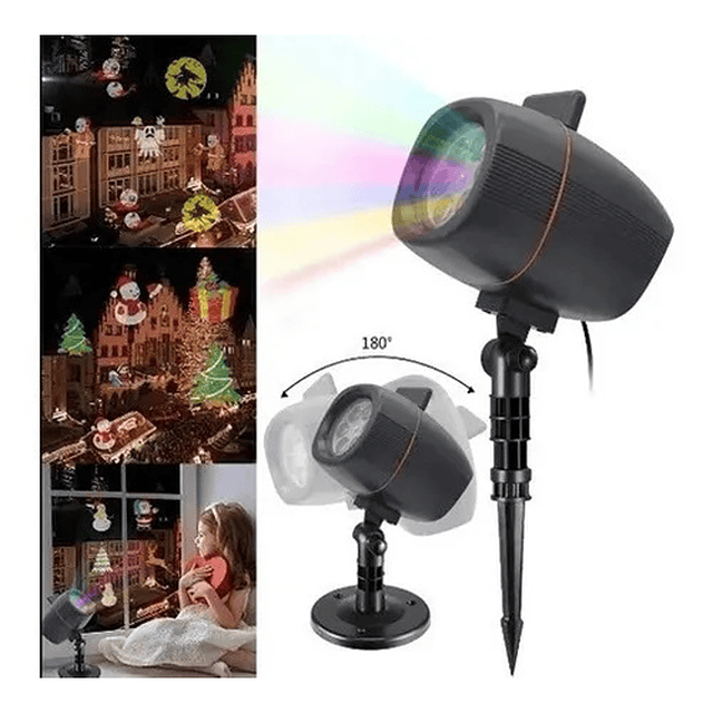 Proyector Láser Lámpara LED Foco 12 Tarjetas Navidad GTI