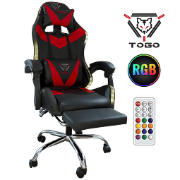 Silla Gamer LED RGB Ergonómica Con Reposa Pies + Mousepad TOGO