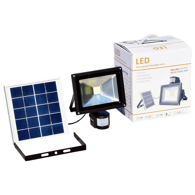 Foco Led con Energía Solar Detección de Moviemiento 10W
