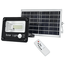 Foco Led 50w + Control Remoto + Sensor de Movimiento + Panel Solar