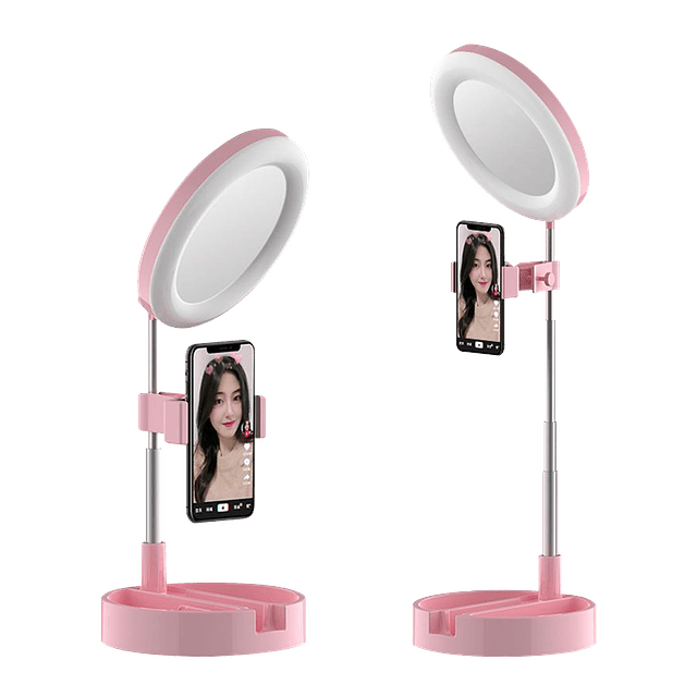 Espejo De Tocador Con Luz LED y Soporte Para Celular Mai Appearance Modelo G3