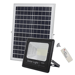 Foco Led 100w IP166 + Control Remoto + Panel Solar