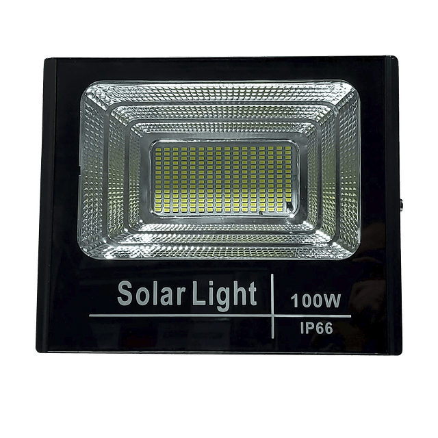 Foco Led 100w IP166 + Control Remoto + Panel Solar