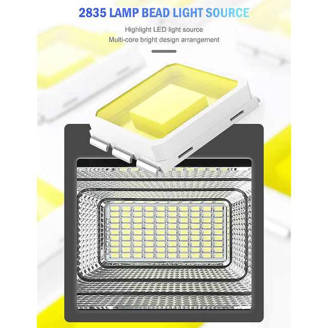 Foco Led 60w IP166 + Control Remoto + Panel Solar