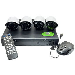 Kit Camaras Dvr Cctv 4ch Full Hd 1080p Seguridad