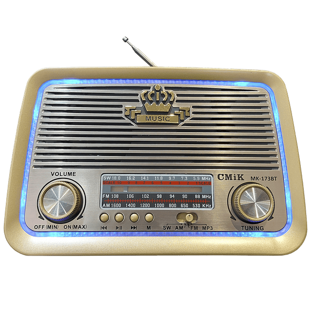 Radio Portatil Retro CMiK MK-173-BT USB/SD/AUX/FM/AM