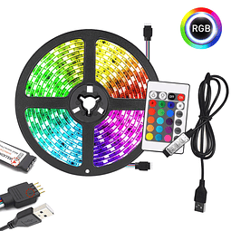 Tira Led para TV RGB USB PC Felxible + Control Remoto