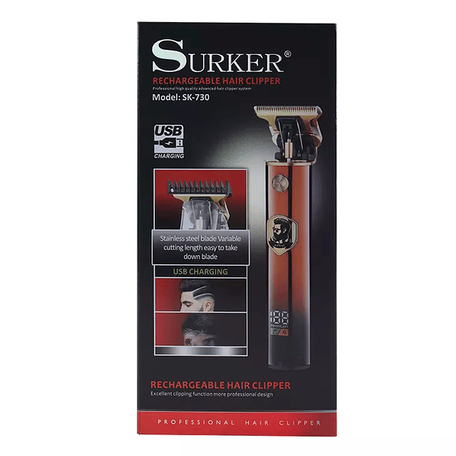 Maquina de cortar Pelo Profesional USB/LCD Recargable Surker SK-730