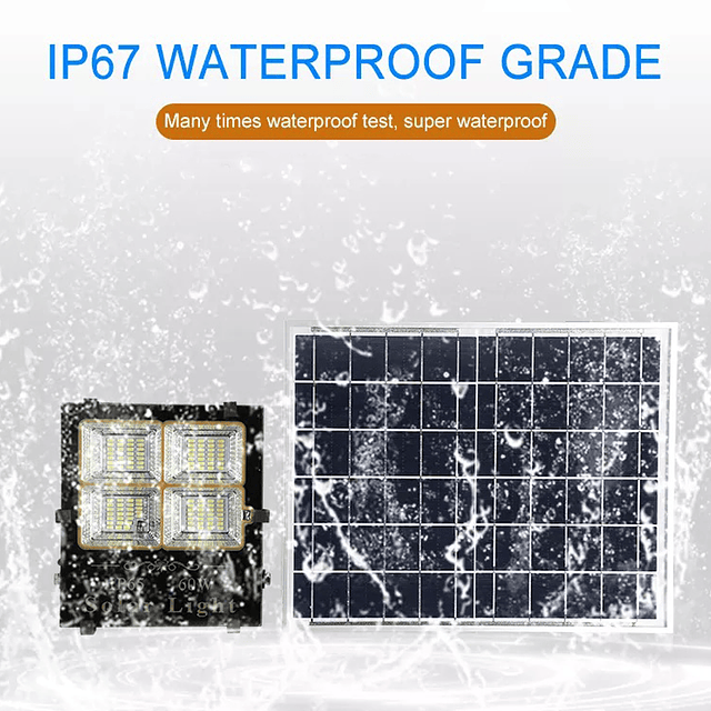 Foco Led Solar 60W IP65 con Panel Solar