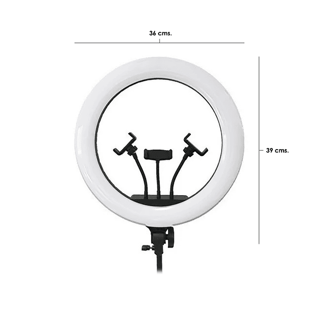 Aro De Luz LED Regulable 36 cms. Para Selfies Con Trípode De 1,8 mts.