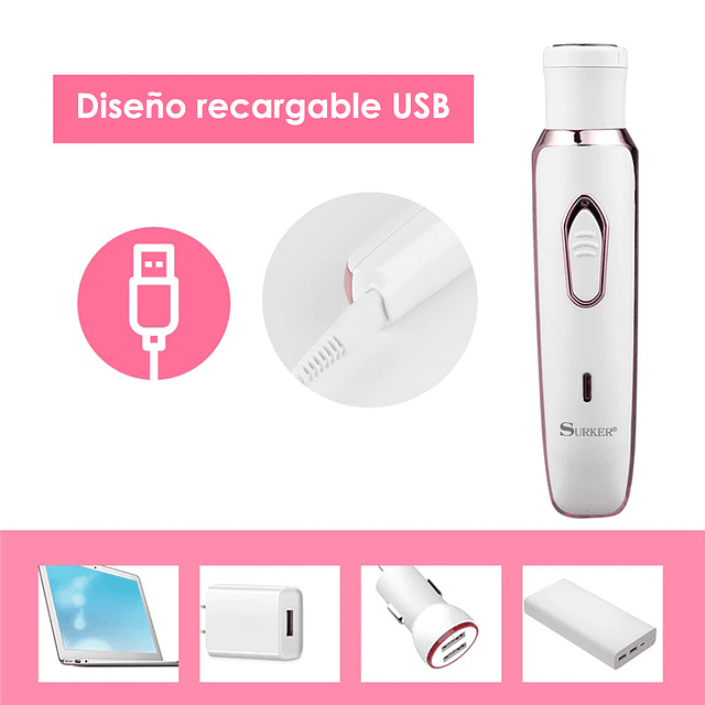 Máquina Depiladora - Rasuradora Femenina 4 En 1 Recargable USB / MeidiMake Modelo SK-117