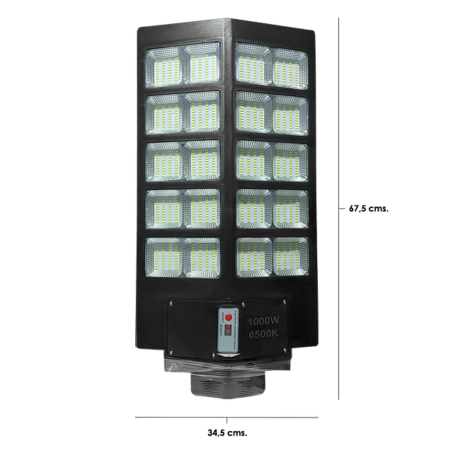 Panel-Foco Solar LED De Exterior 1.000W. - 6.500K - IP67 + Control Remoto