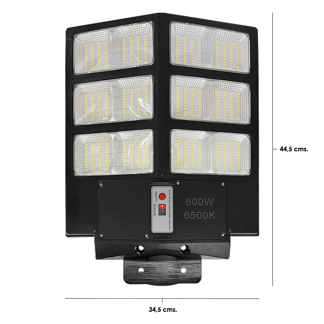 Panel-Foco Solar LED De Exterior 600W. - 6.500K - IP67 + Control Remoto