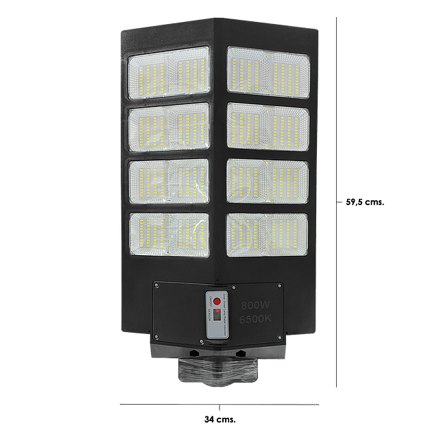 Panel-Foco Solar LED De Exterior 800W. - 6.500K - IP67 + Control Remoto