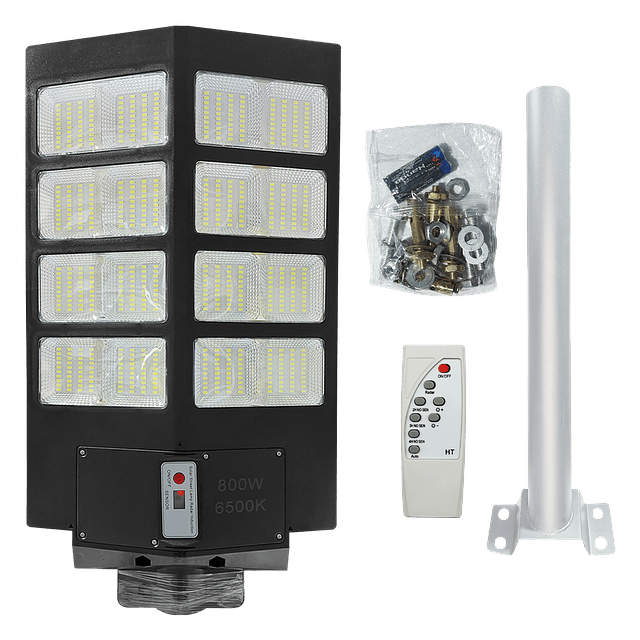 Panel-Foco Solar LED De Exterior 800W. - 6.500K - IP67 + Control Remoto