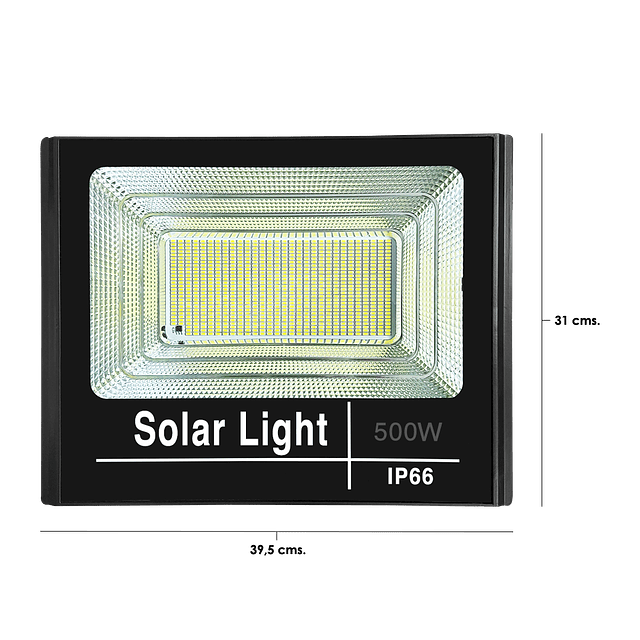 Foco LED 500W. IP66 + Control Remoto + Panel Solar