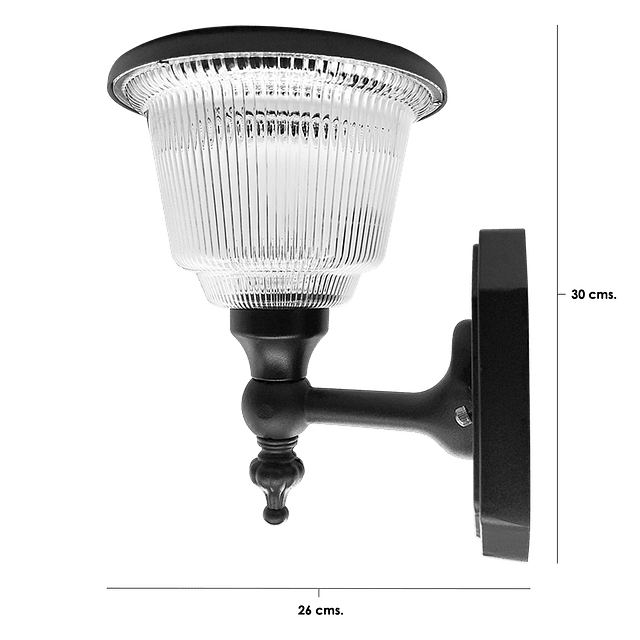 Lámpara Solar LED De Pared Con Panel Solar 4,5W. IP67 + Control Remoto / Rixme Modelo CR-BD-19-1002