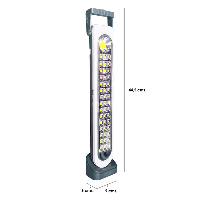 Lámpara Solar De Emergencia Recargable Luz LED 2W. COB Haoerliang Modelos HEL-6855T y HEL-6866T