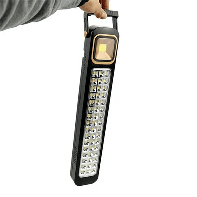 Lámpara Solar De Emergencia Recargable Luz LED 2W. COB Haoerliang Modelos HEL-6855T y HEL-6866T